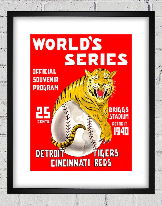 1940 Vintage Cincinnati Reds - Detroit Tigers World Series Program Cover - Digital Reproduction