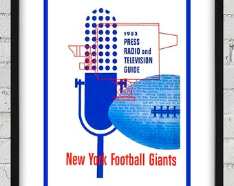 1952 Vintage New York Giants Football Media Guide Cover - Digital Reproduction