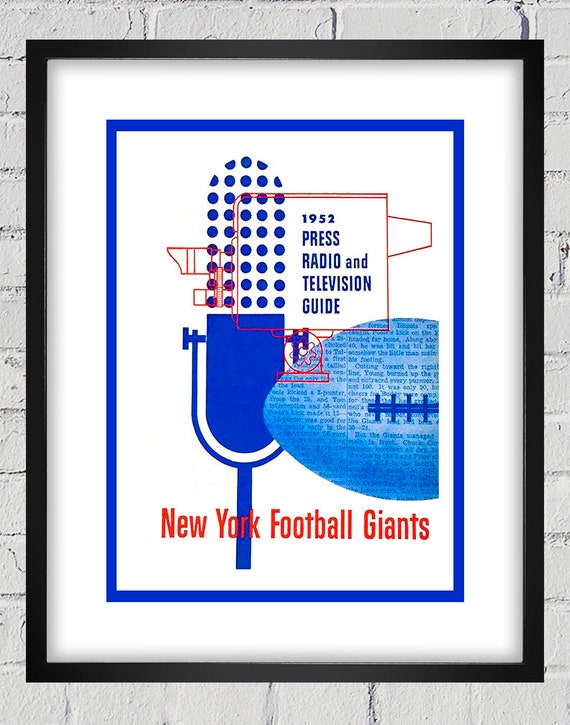 1952 Vintage New York Giants Football Media Guide Cover - Digital Reproduction