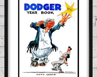 1955 Vintage Brooklyn Dodgers Yearbook Cover - Digital Reproduction