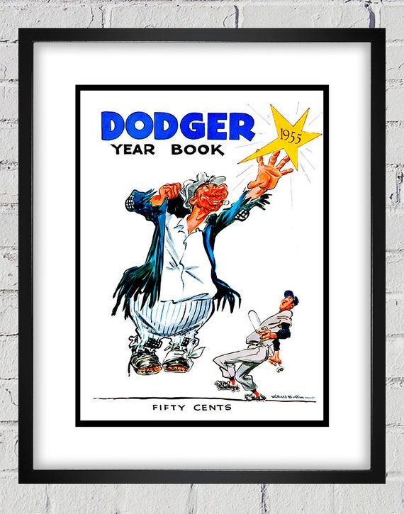 1955 Vintage Brooklyn Dodgers Yearbook Cover - Digital Reproduction