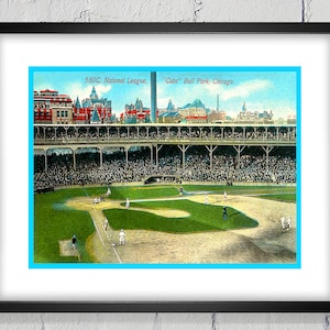 Carte postale vintage 1912 Chicago Cubs West Side Ball Park - Reproduction numérique