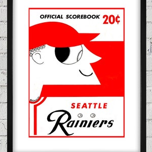 1956 Vintage Seattle Rainiers Program Cover - Digital Reproduction