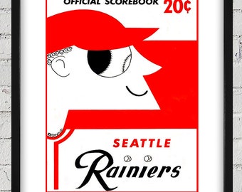 1956 Vintage Seattle Rainiers Program Cover - Digital Reproduction