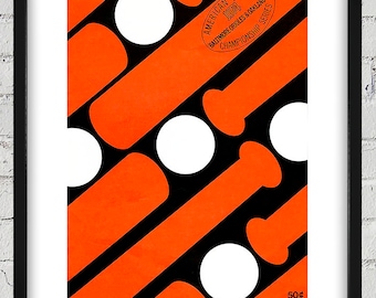 1974 Vintage Oakland A's - Baltimore Orioles ALCS Playoff Program Cover - Digital Reproduction