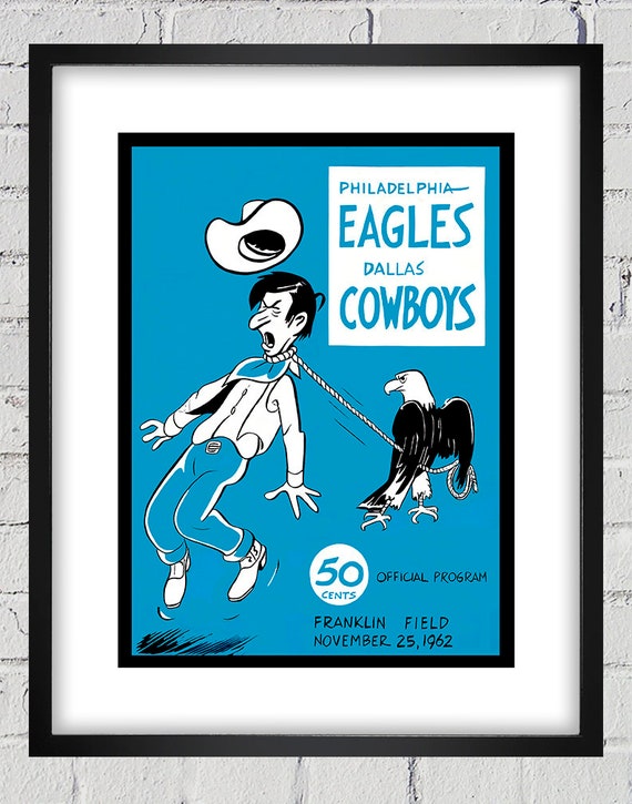 1962 Vintage Dallas Cowboys - Philadelphia Eagles Football Program Cover - Digital Reproduction