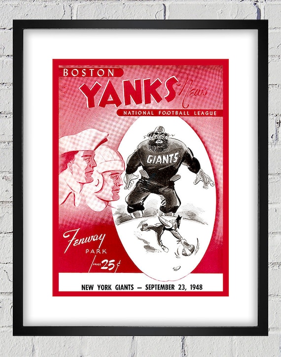 1948 New York Giants - Boston Yanks Football Program Cover - Digital Reproduction