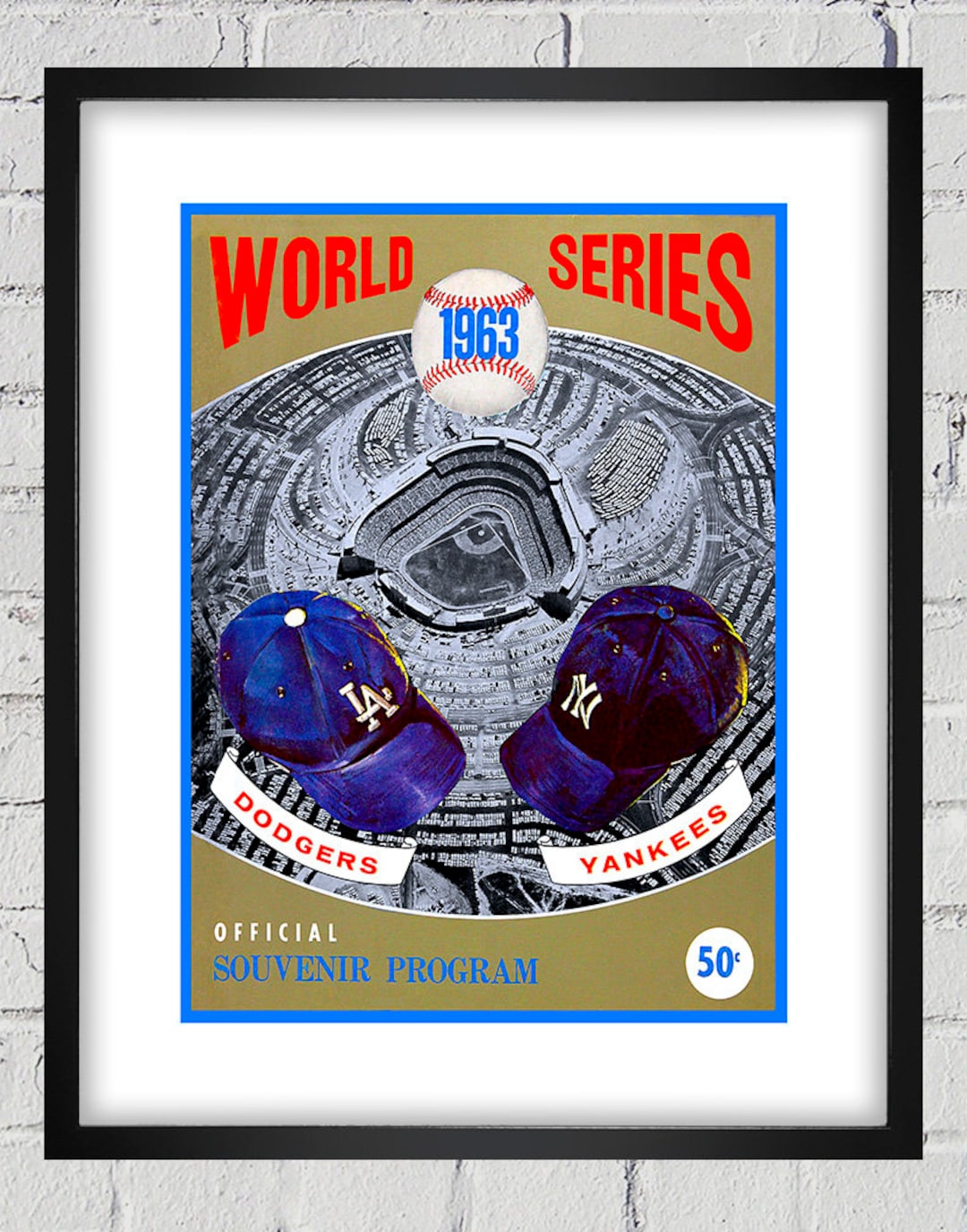 1963 Vintage New York Yankees - Los Angeles Dodgers World