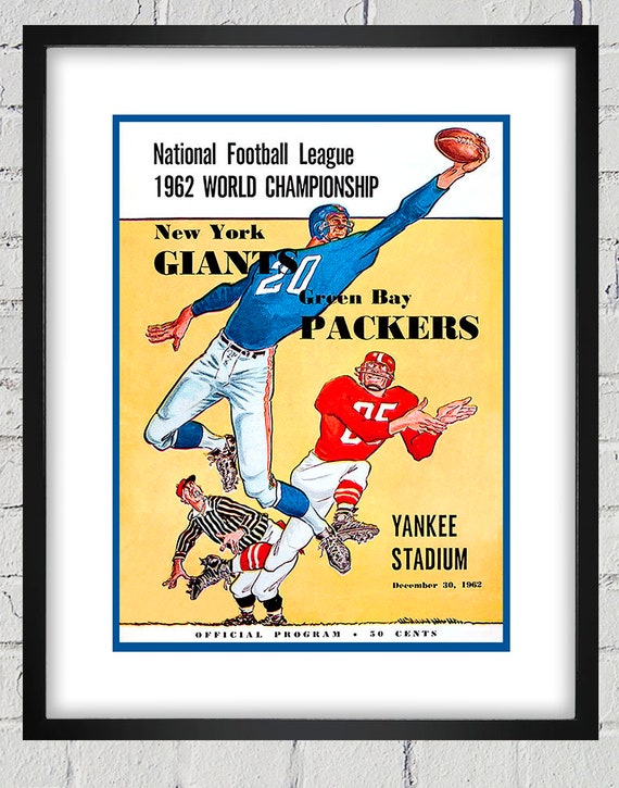 1962 Vintage Green Bay Packers -New York Giants - World Championship Program Cover - Digital Reproduction