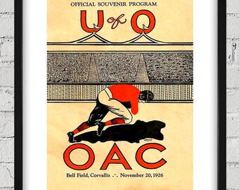 1926 Vintage University of Oregon - Oregon State Football Program Cover - Digital Reproduction