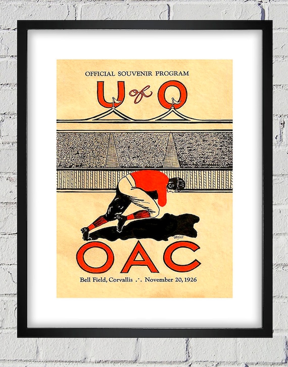 1926 Vintage University of Oregon - Oregon State Football Program Cover - Digital Reproduction