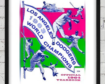 1964 Vintage Los Angeles Dodgers Yearbook Cover - Digital Reproduction