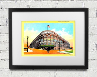 Vintage Brooklyn Dodgers Ebbets Field Street View Postcard - Digital Reproduction