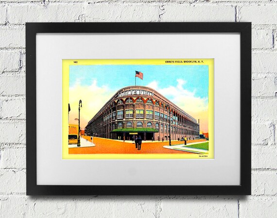 Vintage Brooklyn Dodgers Ebbets Field Street View Postcard - Digital Reproduction
