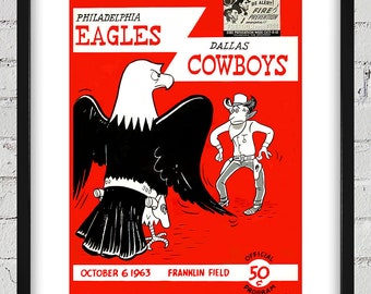 1963 Vintage Dallas Cowboys - Philadelphia Eagles Football Program - Digital Reproduction