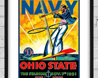 1931 Vintage Navy - Ohio State Football Program Cover - Digital Reproduction