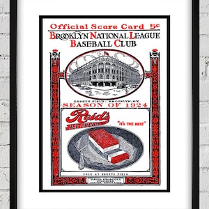 1924 Vintage Brooklyn Robins Program Cover  - Digital Reproduction