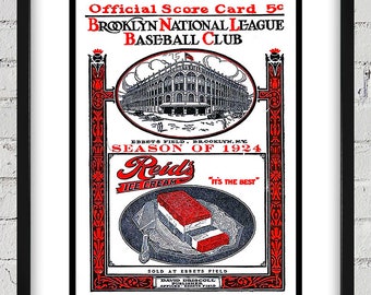 1924 Vintage Brooklyn Robins Program Cover  - Digital Reproduction