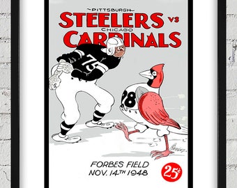 1948 Vintage Chicago Cardinals - Pittsburgh Steelers Football Program Cover - Digital Reproduction