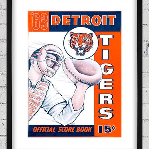 1963 Vintage Detroit Tigers Scorebook Cover - Digital Reproduction