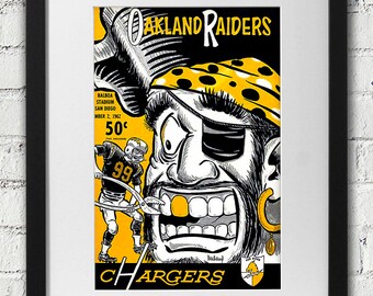 1962 Vintage San Diego Charges - Oakland Raiders Football Program - Digital Reproduction