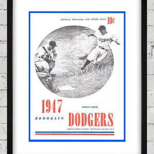 1947 Vintage Brooklyn Dodgers Program Cover - Digital Reproduction