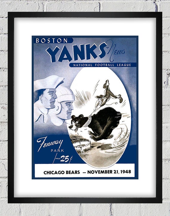 1948 Vintage Chicago Bears - Boston Yanks Football Program Cover - Digital Reproduction