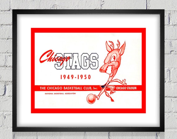 1949-1950 Vintage Chicago Stags Basketball Program Cover - Digital Reproduction