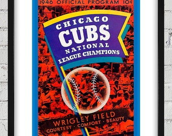 1946 Vintage Chicago Cubs - N.L. Champions Program Cover - Digital Reproduction