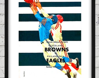 1961 Vintage Cleveland Browns- Philadelphia Eagles Football Program Cover - Digital Reproduction