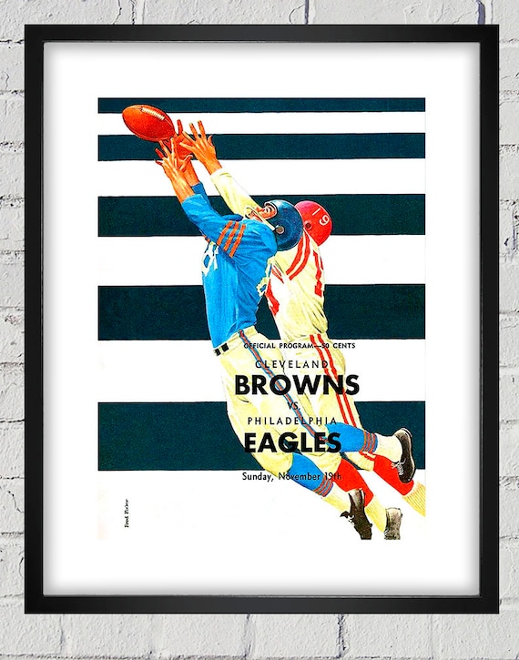 1961 Vintage Cleveland Browns- Philadelphia Eagles Football Program Cover - Digital Reproduction