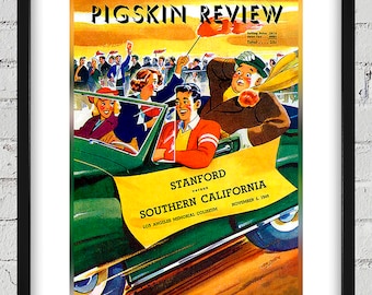 1949 Vintage USC Trojans - Stanford Football Program Cover - Digital Reproduction