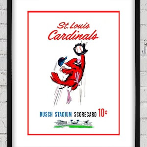 1963 Vintage St Louis Cardinals Scorecard Cover - Digitale Reproduktion
