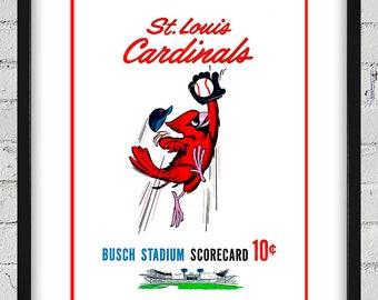 1963 Vintage St Louis Cardinals Scorecard Cover - Digital Reproduction