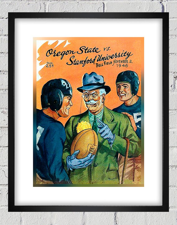 1946 Vintage Oregon State Beavers- Stanford Football Program Cover - Digital Reproduction