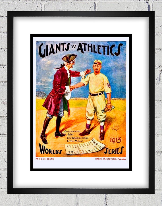 1913 Vintage New York Giants - Philadelphia Athletics World Series Program Cover - Digital Reproduction