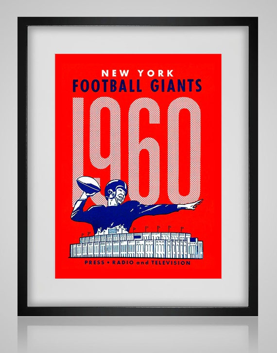 1960 Vintage New York Giants Football Media Guide Cover - Digital Reproduction