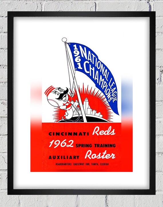 1962 Vintage Cincinnati Reds Spring Training Media Guide Cover - Digital Reproduction