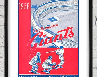 1958 Vintage San Francisco Giants Program Cover - Digital Reproduction