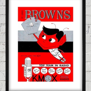 1953 Vintage St Louis Browns Baseball Scorecard Cover - Digital Reproduction