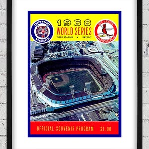 1968 Vintage St Louis Cardinals - Detroit Tigers World Series Program Cover - Digital Reproduction -Print or Matted or Framed