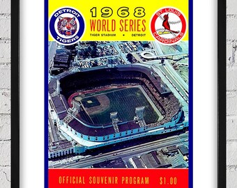 1968 Vintage St Louis Cardinals - Detroit Tigers World Series Program Cover - Digital Reproduction -Print or Matted or Framed