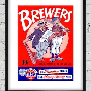 Minimalist MLB Logo - Milwaukee Brewers Poster Art Print – S