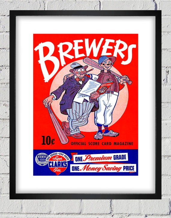 1948 Vintage Milwaukee Brewers Scorecard Cover - Digital Reproduction