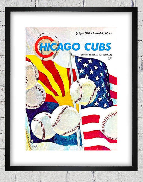 1970 Vintage Chicago Cubs Baseball Spring Training Program Cover - Digital Reproduction