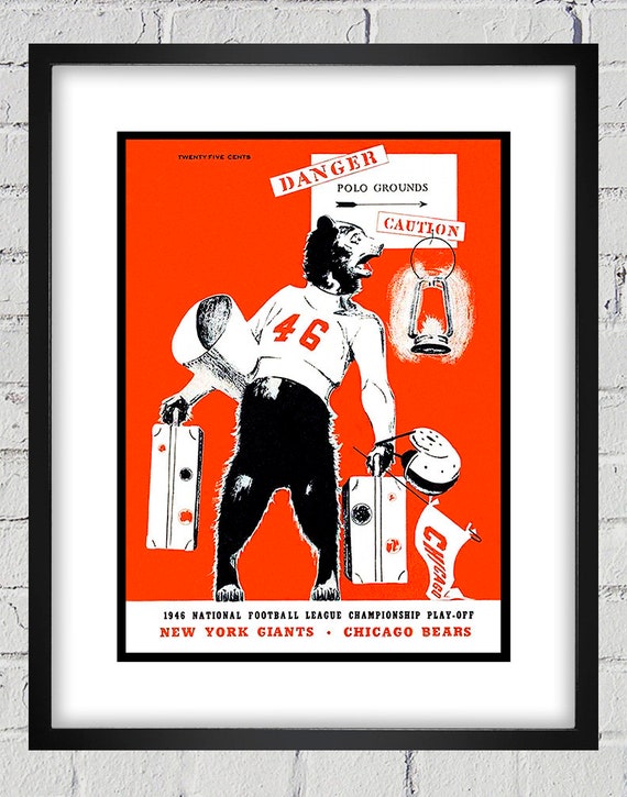 1946 New York Giants - Chicago Bears Football Program Cover - Championship Playoff - Digital Reproduction