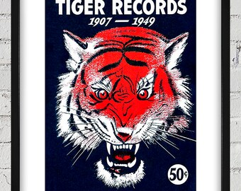 1949 Vintage Detroit Tigers Baseball Records Cover - Digital Reproduction