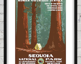 1938 Vintage WPA Poster - Sequoia National Park - Digital Reproduction