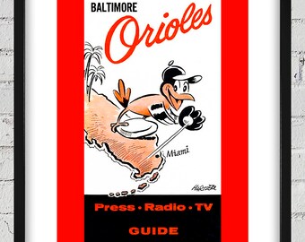 1959 Vintage Baltimore Orioles Spring Training Media Guide Cover - Digital Reproduction