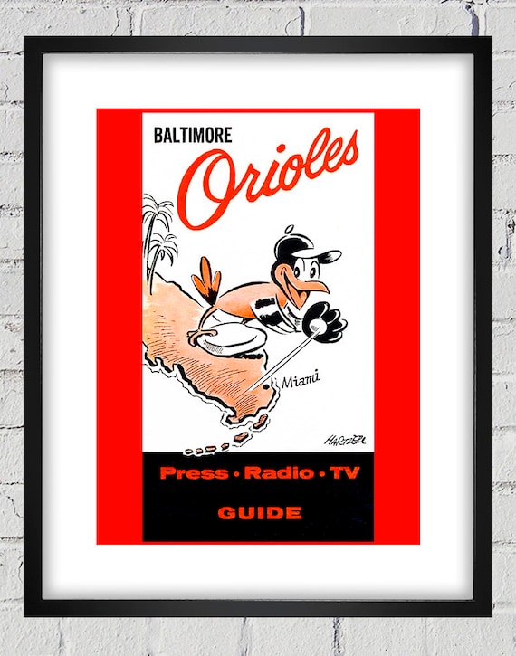 1959 Vintage Baltimore Orioles Spring Training Media Guide Cover - Digital Reproduction